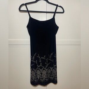 Black Velvet Dress with Silver sparkles